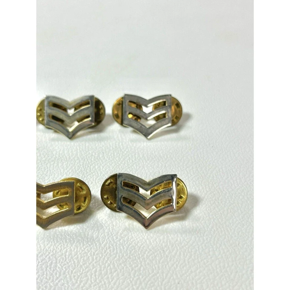 Lot 6 U.S. Military Sergeant Chevron Insignia Brass Metal Pins